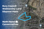 North Manor Conservative Councillors, Roger Brown, Liam Dean and Khalid Hussain alert residents to the portion of land Bury Council want to dispose of